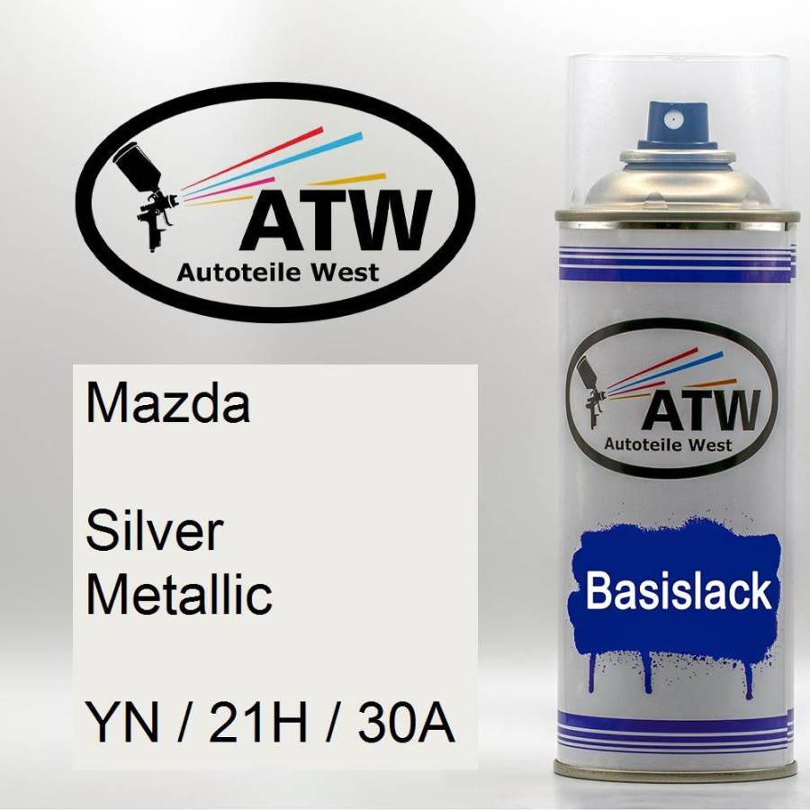 Mazda, Silver Metallic, YN / 21H / 30A: 400ml Sprühdose, von ATW Autoteile West.